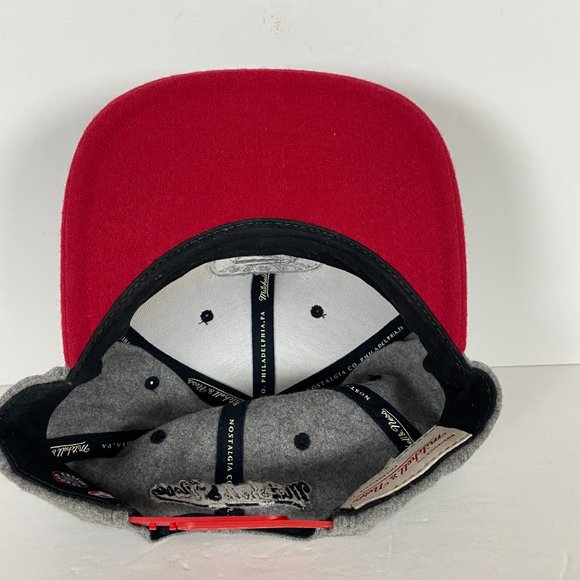 Toronto Raptors Mitchell & Ness Wool Blend Snapback Hat Cap Mens Gray Red NBA - Picture 5 of 7